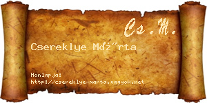 Csereklye Márta névjegykártya