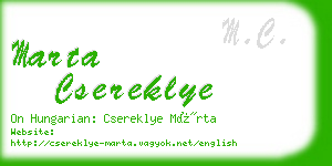 marta csereklye business card